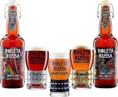 Combo Presente Kit 2 Cervejas Roleta Russa Triple IPA + Copo Cerveja (3 opções)