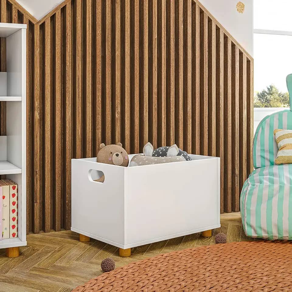 Caixa Organizadora Brinquedos Madeira Bau Montessoriana