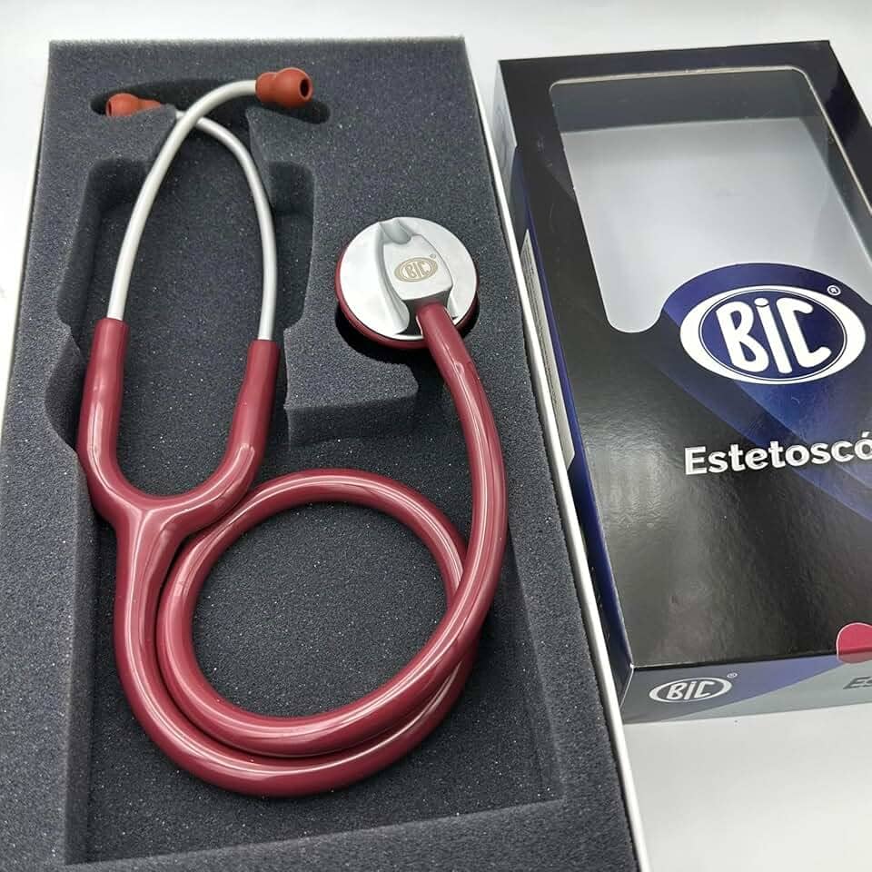 Estetoscópio Adulto Unisson Standard Vinho BIC ES1129 - Ideal para Estudantes Enfermagem e Veterinária