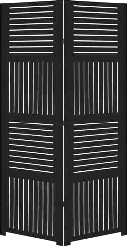 Biombo Pintado Divisoria Separador de Ambiente MDF Preto ou Branco (Preto, 2 Horizontal Vertical)