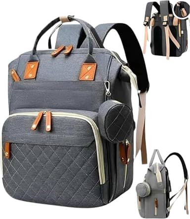 [Vídeo] Mochila Maternidade Impermeável Térmica Bebê Menino Menina, Grande Capacidade. CodaTech Luxo (CINZA)