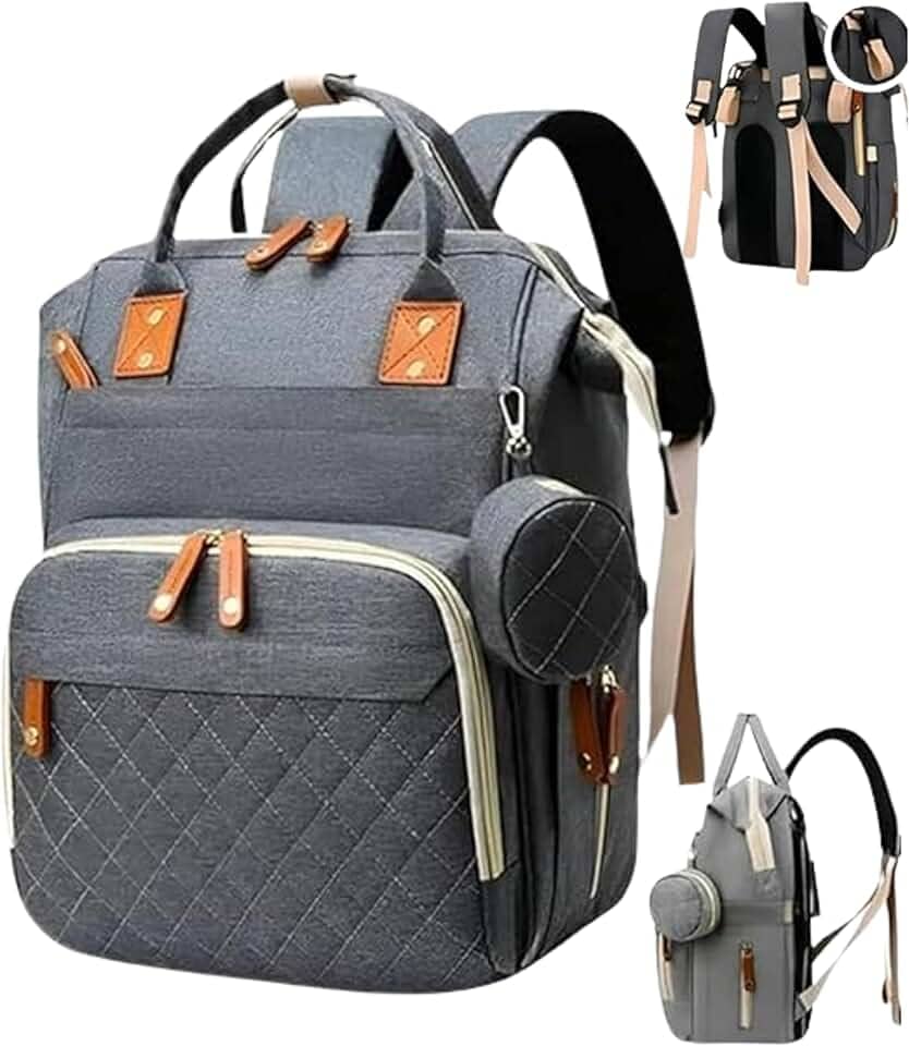 [Vídeo] Mochila Maternidade Impermeável Térmica Bebê Menino Menina, Grande Capacidade. CodaTech Luxo (CINZA)