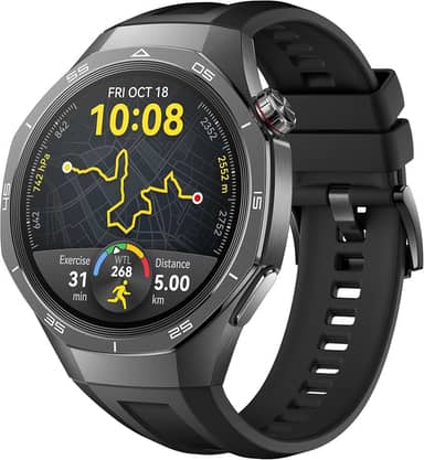 Smartwatch, HUAWEI WATCH GT 5 Pro 46mm, Cerâmica e Titânio, Monitoramento Esportivo Profissional, Mapas de campos de golfe, Até 2 Semanas de Bateria, Compatível com iOS e Android, Preto