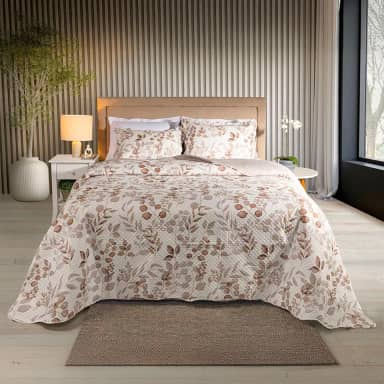 Kit Cobre Leito Colcha Boutis 3 Peças Matelassado Dupla Face Nano Printing (Ingrid Fendi, King)