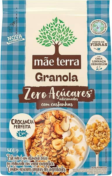 Mãe Terra Granola Tradicional Zero Açúcares 800 g