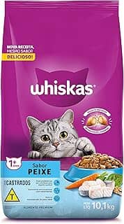 Ração Whiskas para gatos adultos castrados, Peixe, 10,1 kg