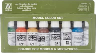 Vallejo Conjunto de tinta acrílica básica da Model Color Wargames - Cores sortidas (pacote com 8)