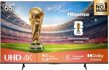 Hisense Smart TV 4K 65" Polegadas 65A6NV com Dolby Vision, HDR10, HLG, DTS Virtual X, Compatibilidade Alexa e Google Home