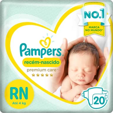 Fralda Pampers Premium Care Recém-Nascido RN 20 Unidades