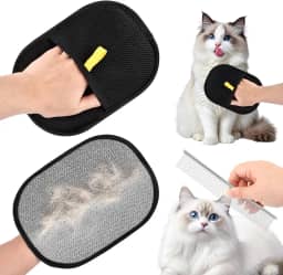 Luva de remoção de pelos de animais de estimação para gatos e cães, luvas de dupla face para pelos de animais de estimação, removedor de pelos de animais de estimação reutilizável para tapete, sofá