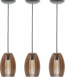 Kit 3 Luminárias Lustre Pendente de Teto Roma P (12x21cm)