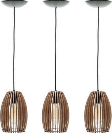 Kit 3 Luminárias Lustre Pendente de Teto Roma P (12x21cm)