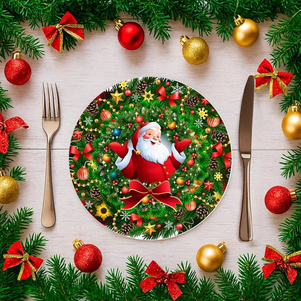 Kit C/ 6 Unidades Capas Para Sousplat 35cm Natal (SNAT0104)