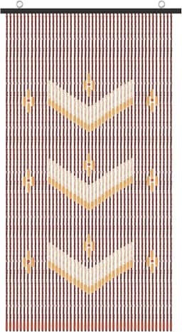 ANMINY Cortina de madeira natural com contas de bambu divisor de sala de madeira decorativo feito à mão cortina de cordão de contas de porta persianas painel de parede para porta restaurante decoração de casa 88,9 cm por 190,5 cm - flor em V triplo