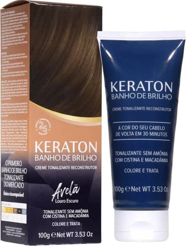 Keraton Tonalizante Banho de brilho 100g Avelã Louro escuro