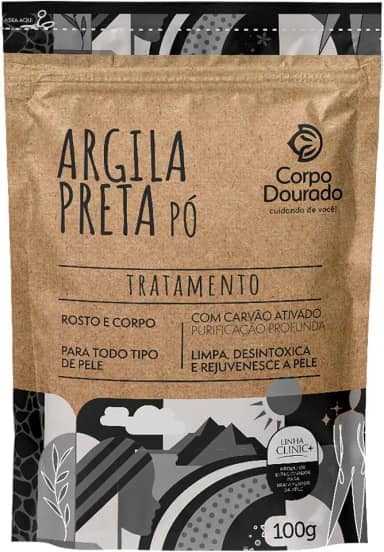 CORPO DOURADO ARGILA PO PRETA 100GR