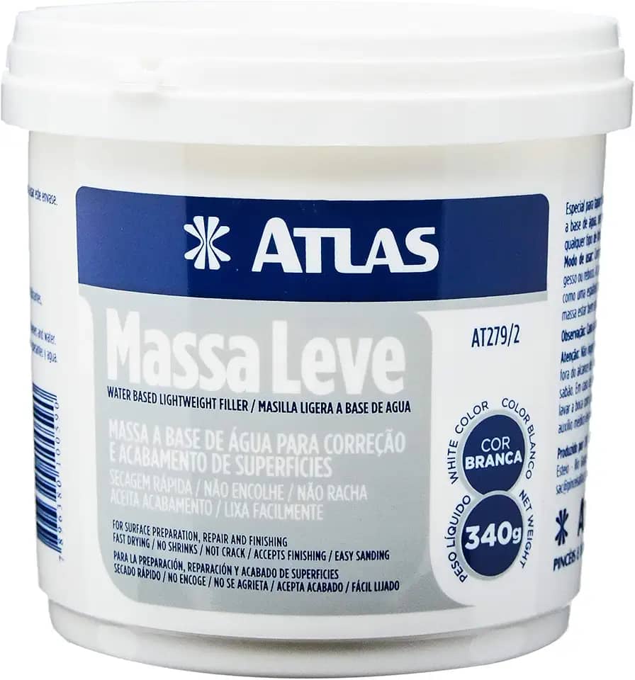 Massa Leve para Reparos 340G, Pincéis Atlas, AT279/2, pacote de 6