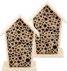 OKJHFD Bee House Inseto Hotel 2 PCS Casa De Abelha De Madeira Quarto Ninhos De Abrigo De Hotel Caixa Para Decoração De Jardim