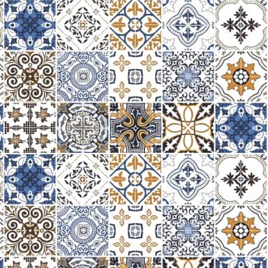 Papel de Parede Adesivo Lavável Para Cozinha Banheiro Azulejo Diversos Modelos Rolo 1m Azulejo:AJ006