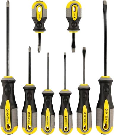 EDA Chaves De Fenda E Phillips Cromo Vanádio Eda Prateado Preto Amarelo/ Cinza 8 Peças