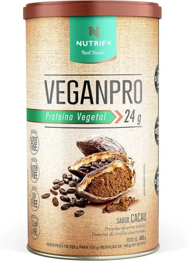 Nutrify - VeganPro Cacau em Pó 450G - Proteína Vegetal Sustentabilidade