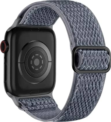 Lerobo Pulseira Solo Loop de relógio de nylon elástica, compatível com Apple Watch séries 1-10, SE, Ultra 38/40/41/42/44/45 mm/46 mm/49 mm, pulseira de substituição ajustável para mulheres e homens