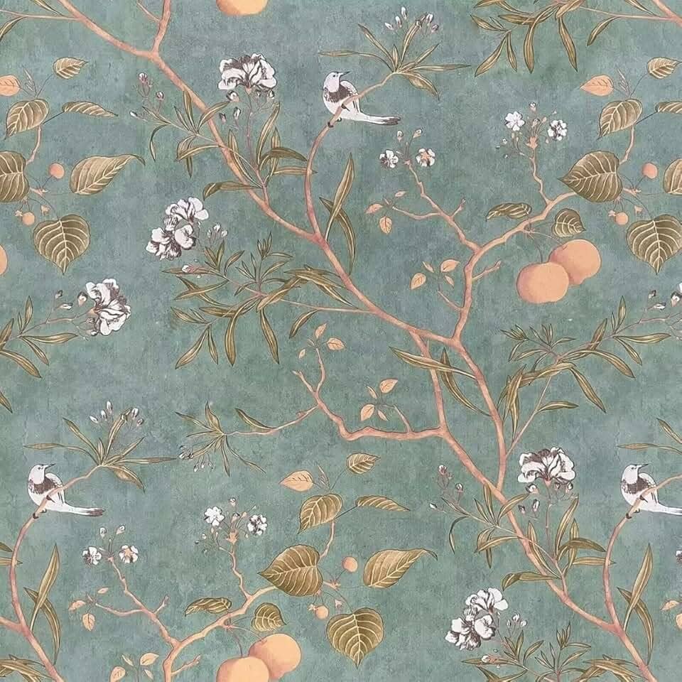 Inova Papel de Parede Adesivo Floral Lavável Flor Adesivo Rolo 5 Metros (Galhos)