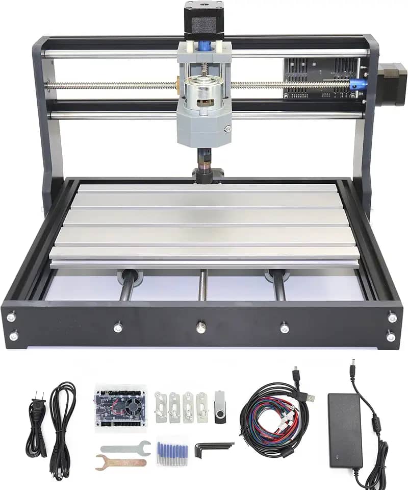 RATTMMOTOR 3018 Pro 3 Eixos GRBL Control DIY Mini CNC Router Machine Kit CNC Fresadora de Gravação Área de Trabalho 30 x 18 x 4,5 cm para Corte Plástico de Madeira Acrílico PVC PCB