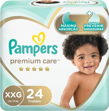 Fralda Pampers Premium Care Tamanho XXG 24 Unidades