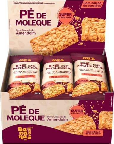 Banana Brasil - Barra Pé de Moleque Crocante De Amendoim - (com 16 unidades de 20g)