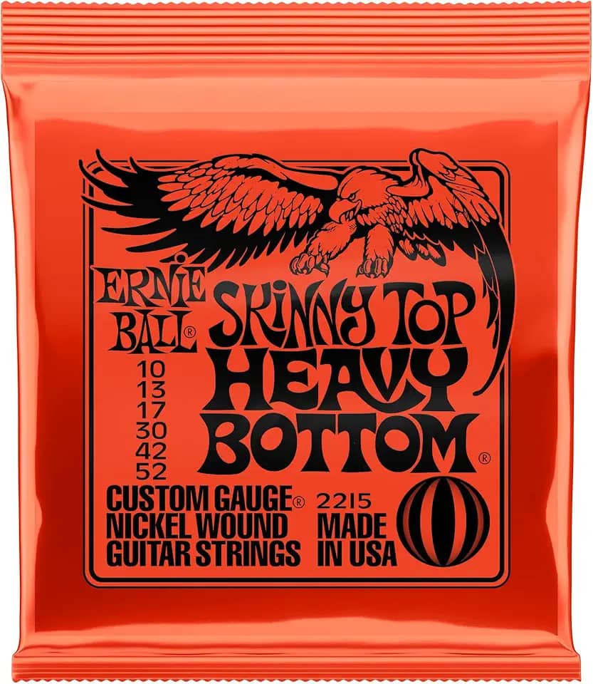 Cordas para guitarra Ernie Ball Skinny Top Heavy Bottom Slinky Nickel Wound, calibre 10-52