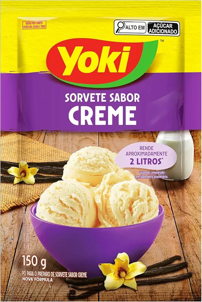 Pó para Preparo de Sorvete Sabor Creme Yoki Pacote 150g