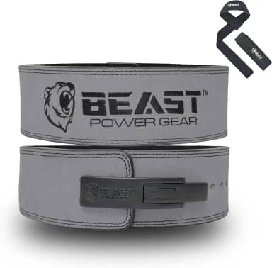 Beast Power Gear Cinto de levantamento de peso com fivela de alavanca de 10 mm, 13 mm de espessura e alça livre de 10 cm de largura - suporte avançado para levantamento de peso, levantamento de peso,