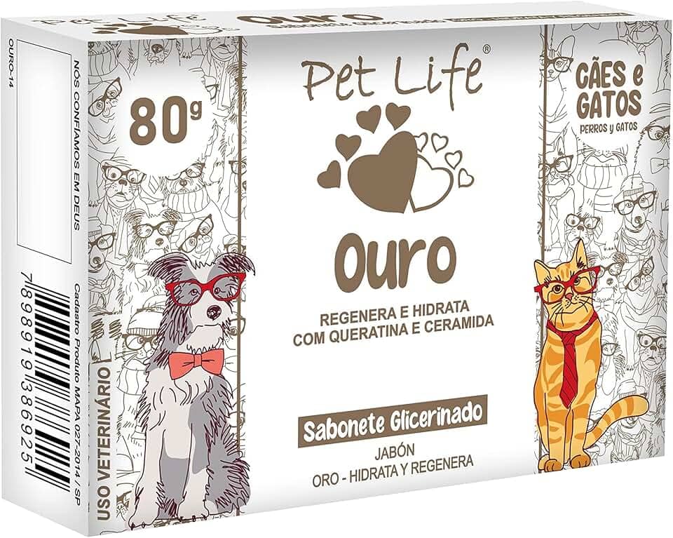 Sabonete Ouro Pet Life Cães e Gatos 80 g