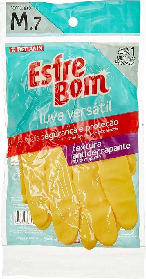 EsfreBom - Luva de Látex Versátil, Tamanho M, Cor Amarela, Bettanin