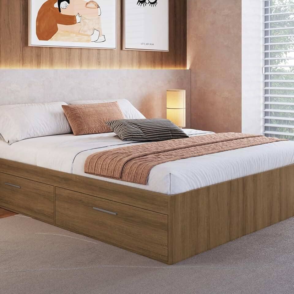 Cama Casal Queen com 4 Portas 160 Tókio Mel