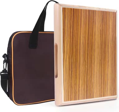 Cajon, caixa portátil de 30 x 24 cm x 4 cm, caixa de percussão de madeira zebra, caixa de batida com caixas internas ajustáveis com cordas de armadilhas, chave inglesa, bolsa de transporte para tambor