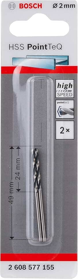 Bosch Brocas para Metal Aço Rápido HSS-PointTeQ 2,0mm