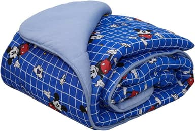 Edredom Estampado 1 Peça Portallar Disney Hey Mickey/Azul Jeans Solteiro