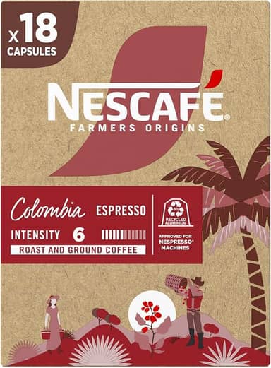 Café em Cápsula Nescafé Farmers Origins Colombia - compatível máquina Nespresso, 18 cápsulas 44g
