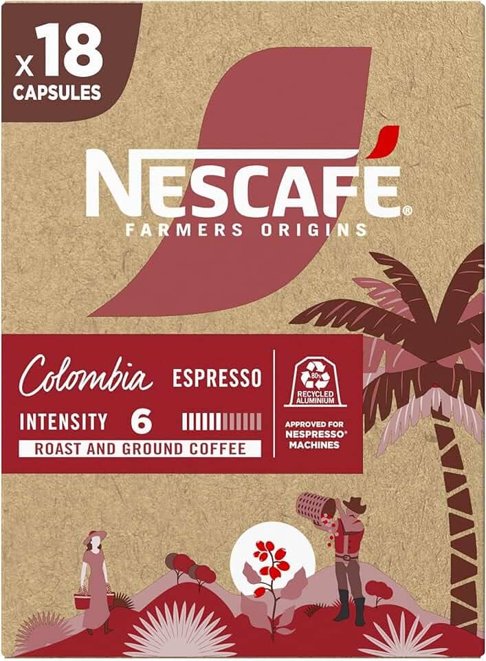 Café em Cápsula Nescafé Farmers Origins Colombia - compatível máquina Nespresso, 18 cápsulas 44g