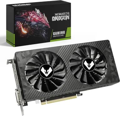 MOUGOL Placa de Vídeo AMD Radeon RX580, 8GB 2048SP GDDR5 256 bits, GPU para jogos de PC com HDMI DP DVI PCI Express x 16 3.0 placa de vídeo para com ventiladores duplos (Padrão preto)
