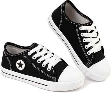 Tênis Infantil Clássico Star em Lona Preto, Escola Aulas Brincar, Leve Confortável, 20 a 34