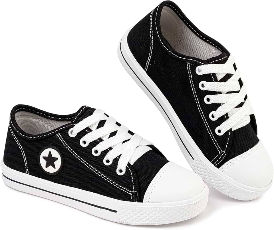 Tênis Infantil Clássico Star em Lona Preto, Escola Aulas Brincar, Leve Confortável, 20 a 34