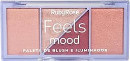 Paleta De Blush e Iluminador Feels Mood HB75291 Ruby Rose