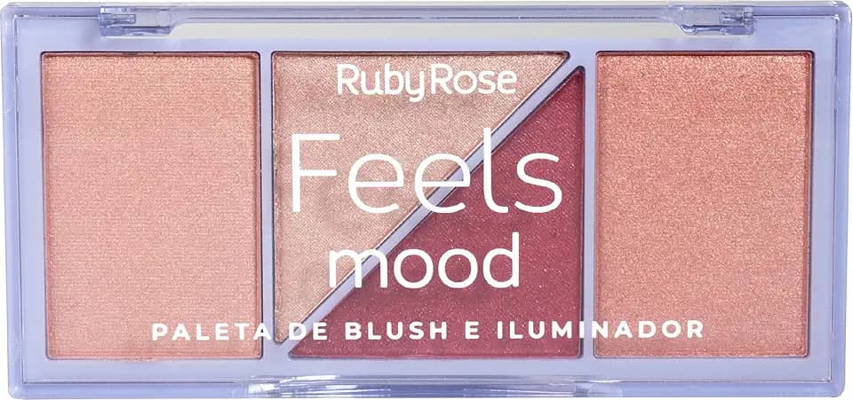 Paleta De Blush e Iluminador Feels Mood HB75291 Ruby Rose