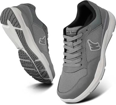 Tênis masculino de caminhada para fascite plantar, suporte de arco com sola de borracha antiderrapante, sapatos ortopédicos casuais confortáveis com bico largo