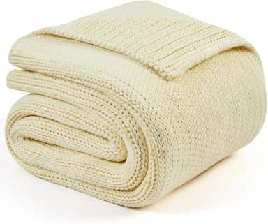 L'AGRATY Cobertor pesado de malha – 127 cm x 152 cm 3,2 kg cobertor pesado de malha grossa refrescante para adultos manta de crochê trançado fio grosso cobertor decorativo sem contas uniformemente