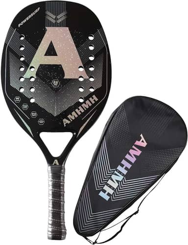 Raquete de Beach Tennis Profissional de Fibra de Carbono 3K e Bolsa porta-raquete