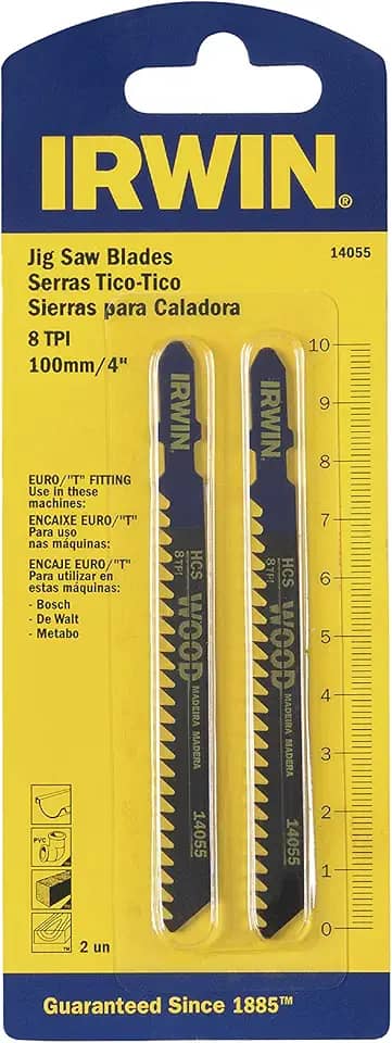 IRWIN Serra Tico Tico para Madeira Encaixe T10 Dentes 100mm com 2 Peças IW14056